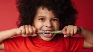 child eating candy